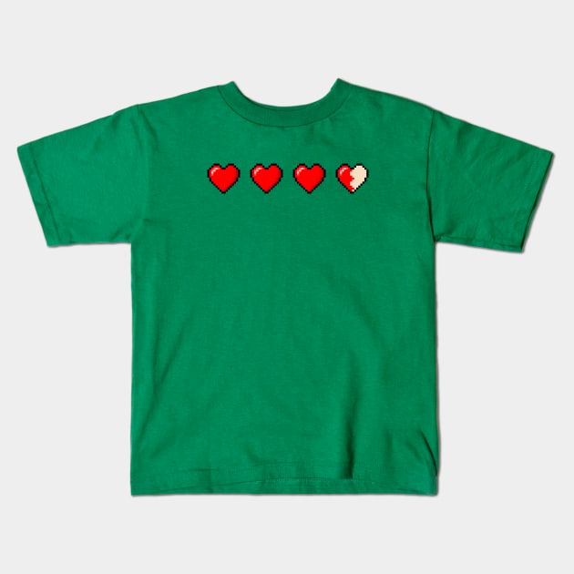 8-Bit Hearts Kids T-Shirt by JBAction